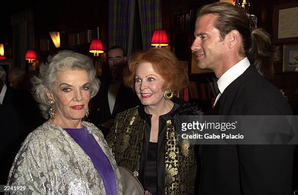 Actress/Fashion Designer Jane Russell, Actress Arlene Dahl and her son actor Larenzo Lamas at the Academy of Motion Picture Arts and Sciences...