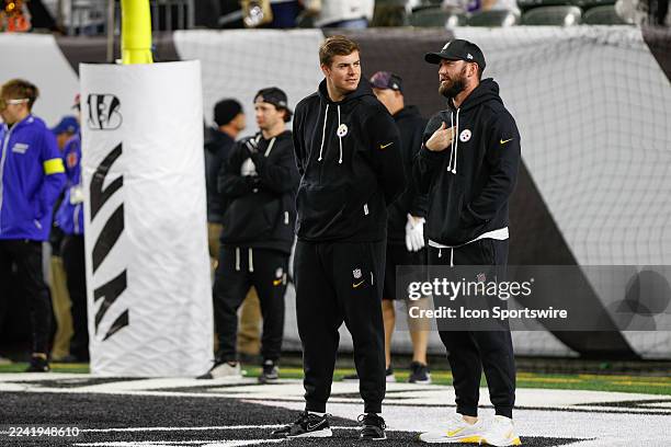 Pittsburgh Steelers quarterback Will Howard before the game against the Pittsburgh Steelers and the Cincinnati Bengals on October 16 at Paycor...