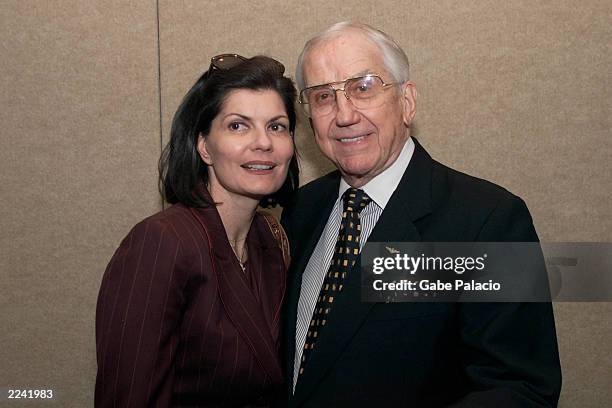 Pam McMahon and Ed McMahon, host of new Pax show 'Ed McMahon's Next Big Star', at the Pax 2001 Upfront presentation in New York City on May 16, 2001.