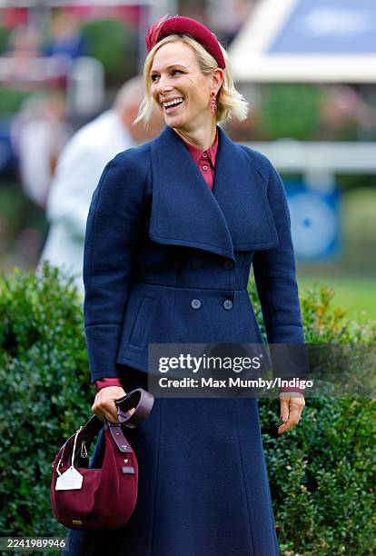 Zara Tindall attends QIPCO British Champions Day at Ascot Racecourse on October 18, 2025 in Ascot, England.