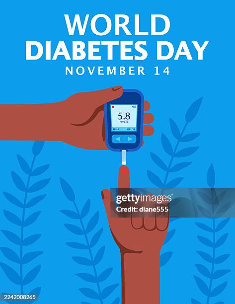 november 14 is world diabetes day banner - world diabetes day stock illustrations