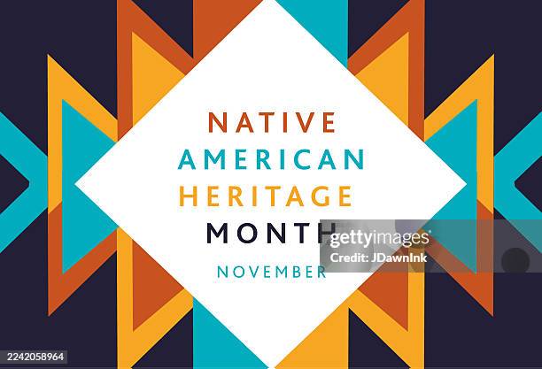 national native american heritage month banner design poster with pattern - indigenous peoples day stock illustrations