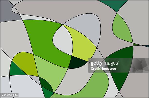 trendy green geometric curve color block brochure template poster background - color block stock illustrations