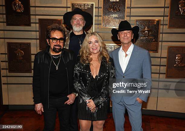 Honoree Tony Brown, John Carter Cash, Carlene Carter and honoree Kenny Chesney attend the Medallion Ceremony for the Class of 2025 at Country Music...