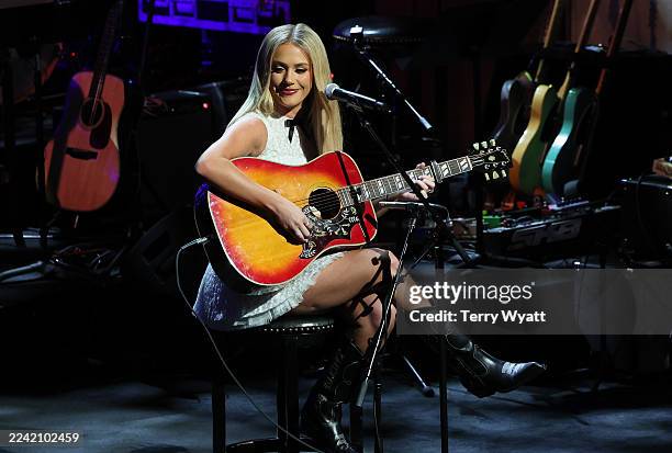 Megan Moroney performs onstage during the Medallion Ceremony for the Class of 2025 at Country Music Hall of Fame and Museum on October 19, 2025 in...