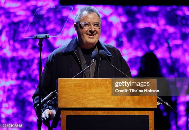 Vince Gill speaks onstage during the Medallion Ceremony for the Class of 2025 at Country Music Hall of Fame and Museum on October 19, 2025 in...