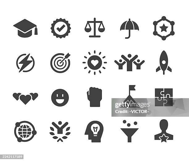 core values icons - classic series - stability stock illustrations
