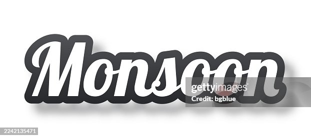 Monsoon - 3D Text with shadow on white background Monsoon - 3D Text with shadow on white background