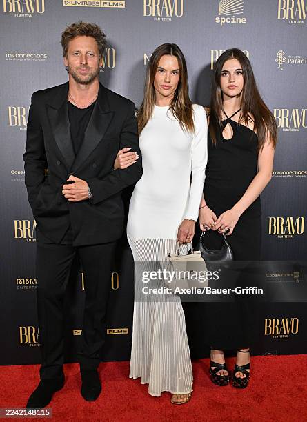 Buck Palmer, Alessandra Ambrosio and Anja Ambrosio Mazur attend the Bravo Film Festival: Opening Night Screening of "The Secret Agent" at Academy...
