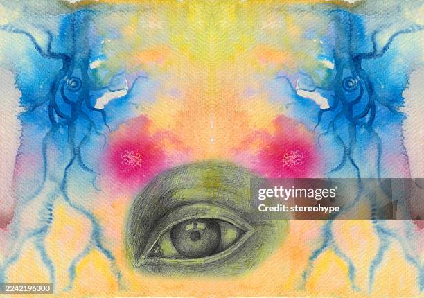 static eye - root chakra stock illustrations
