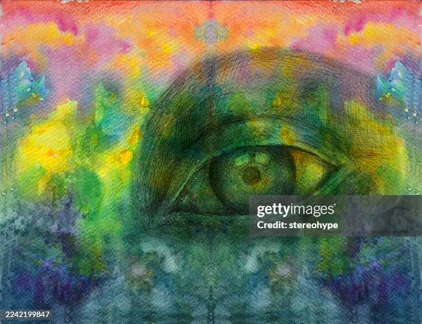 true vision - kundalini yoga stock illustrations