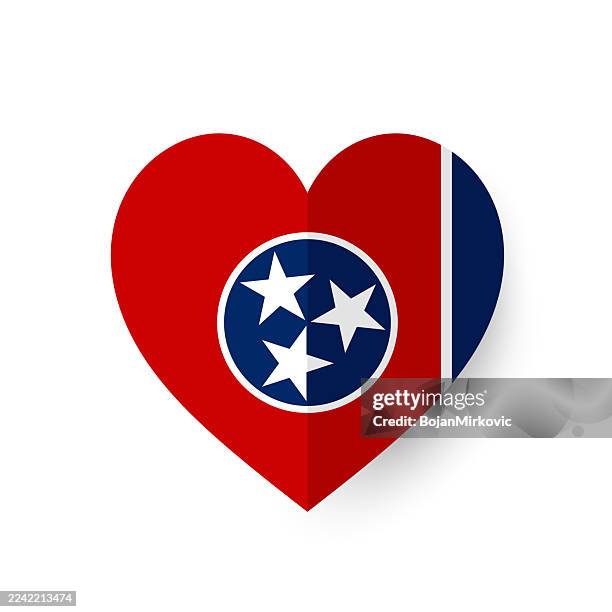tennessee heart flag. vector - tennessee state flag stock illustrations