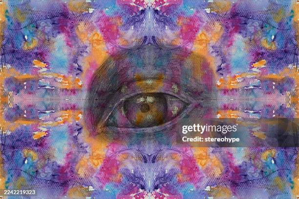 fractal vision - looking in mirror reflection stock illustrations