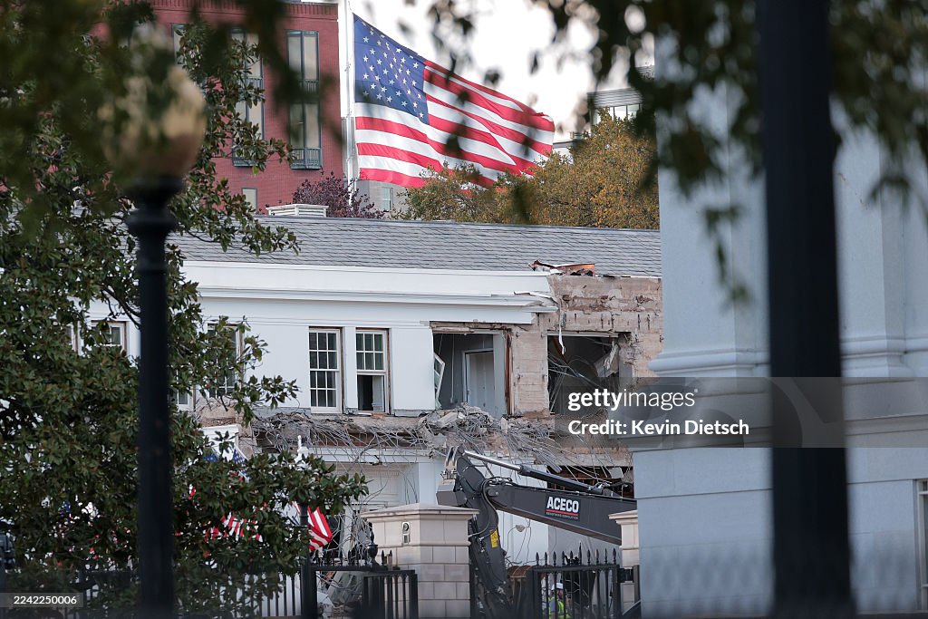 White House East Wing Demolition Begins For Trump Ballroom Construction