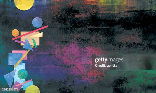 abstract background. geometric shapes. - cubism pattern stock illustrations