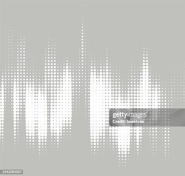 fluidity white half tone spotted texture radiation pattern on gray background - continuous flow stock illustrations