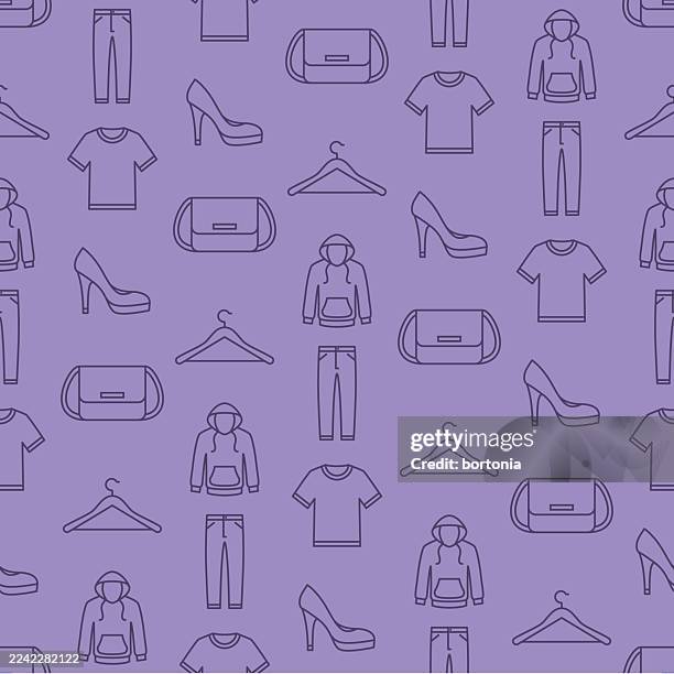 clothing seamless editable stroke icon pattern - hangar background stock illustrations