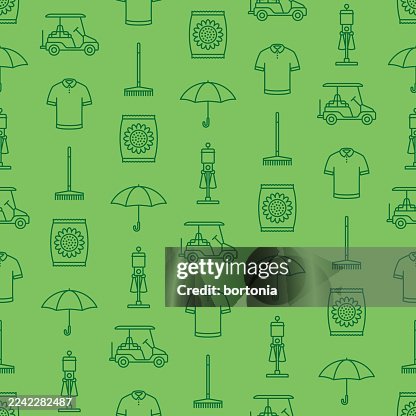 Golf Seamless Editable Stroke Icon Pattern Golf Seamless Editable Stroke Icon Pattern