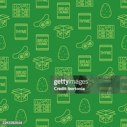 Meal Kit Seamless Editable Stroke Icon Pattern Meal Kit Seamless Editable Stroke Icon Pattern