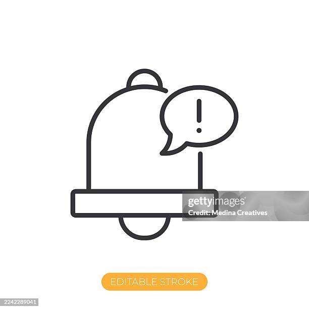 notification icon. editable stroke thin line icon - smash computer stock illustrations