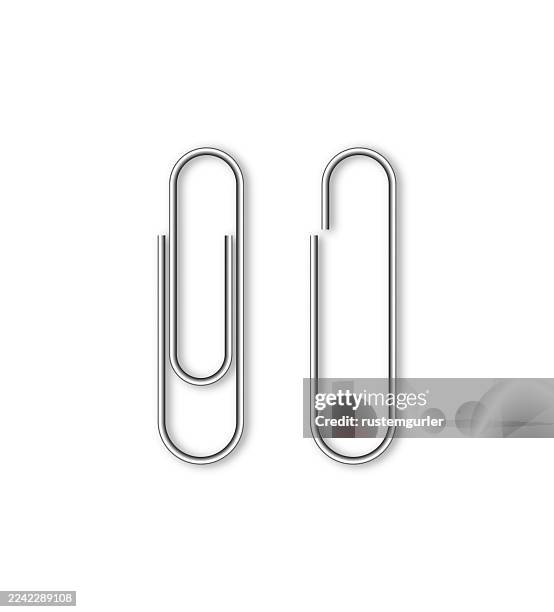 illustrations, cliparts, dessins animés et icônes de ensemble de trombones sur fond blanc - trombone