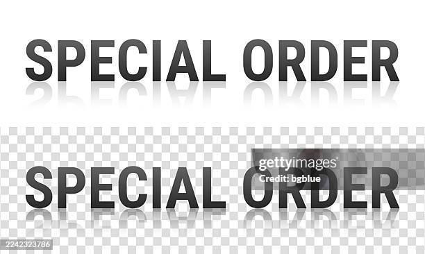 special order - text with reflection on transparent background - mirror different reflection stock illustrations