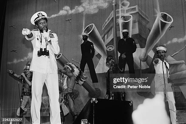 American disco group Village People performing at Maple Leaf Gardens, Toronto, Canada, 23rd April 1979.