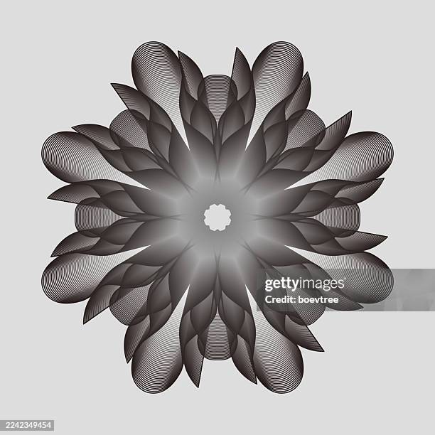 gray gradient digital flower pattern background - kaleidoscope pattern stock illustrations