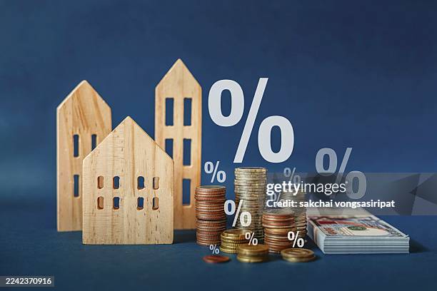 concepts about financial interest rates and home loans - interest rate stock pictures, royalty-free photos & images