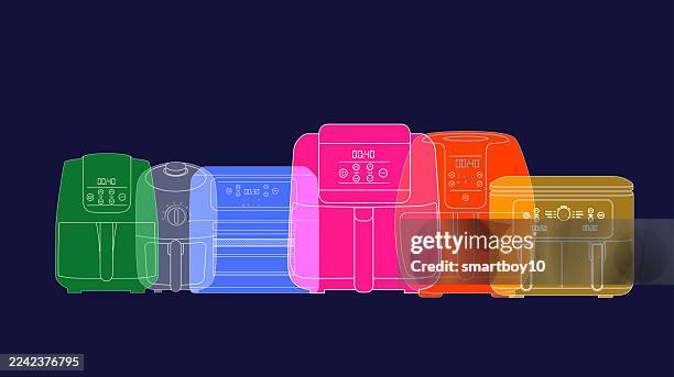air fryers - air fryer stock illustrations