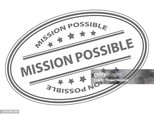 mission possible rubber seal stamp - possible stock illustrations