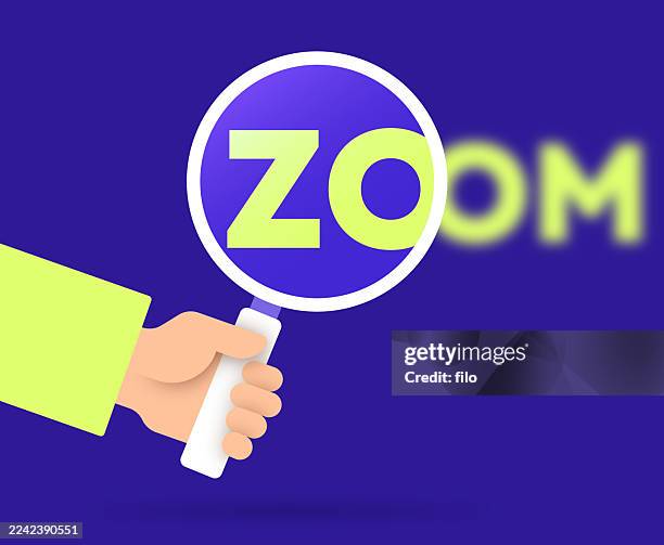 zoom magnification concept - zoom effect stock illustrations