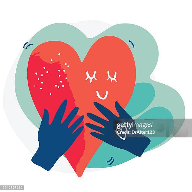 herz-öffnung - emotionale unterstützung stock-grafiken, -clipart, -cartoons und -symbole