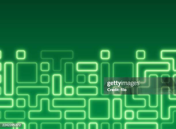 technology ai glow blocks modern background - arcade games background stock illustrations