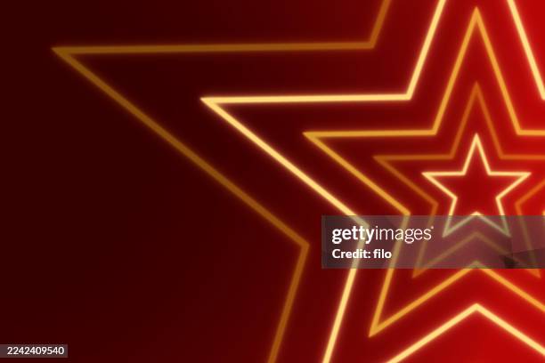 red holiday star glow concentric shape border frame background - red star symbol stock illustrations