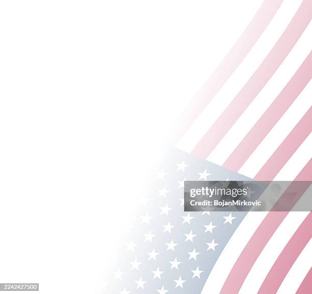 usa flag white background with copy space, template, banner. vector - american flag border stock illustrations