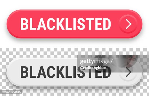Blacklisted - 3D click web buttons on blank background Blacklisted - 3D click web buttons on blank background
