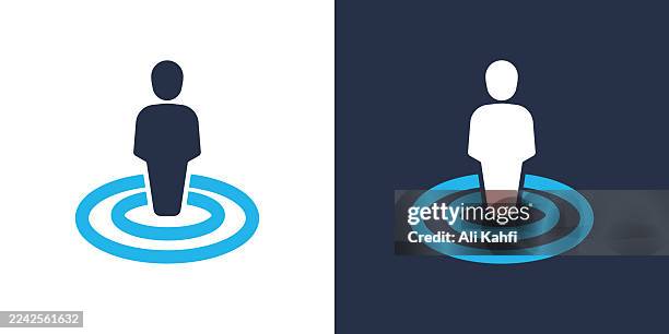 you are here glyph solid icon. solid icon that can be applied anywhere, simple, pixel perfect and modern style. - contract tracing stock illustrations