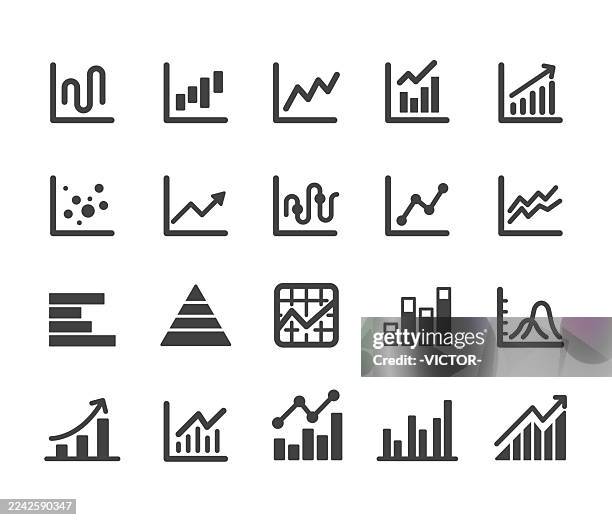 chart icons - classic series - line graph stock illustrations