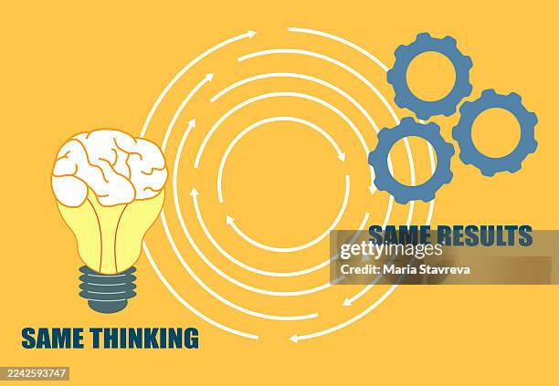 same thinking same results - changing energy efficient lightbulb stock illustrations