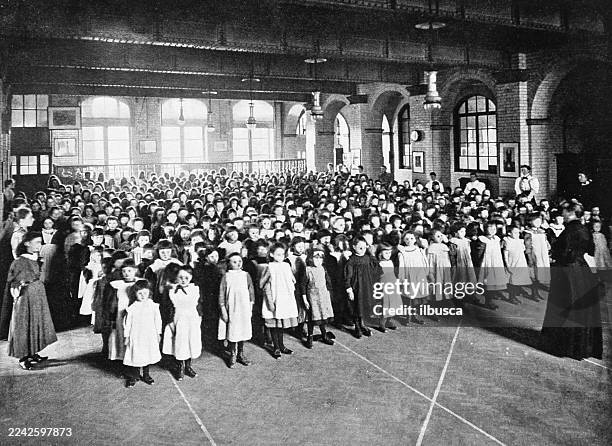 school children singing - students learning outside stock illustrations