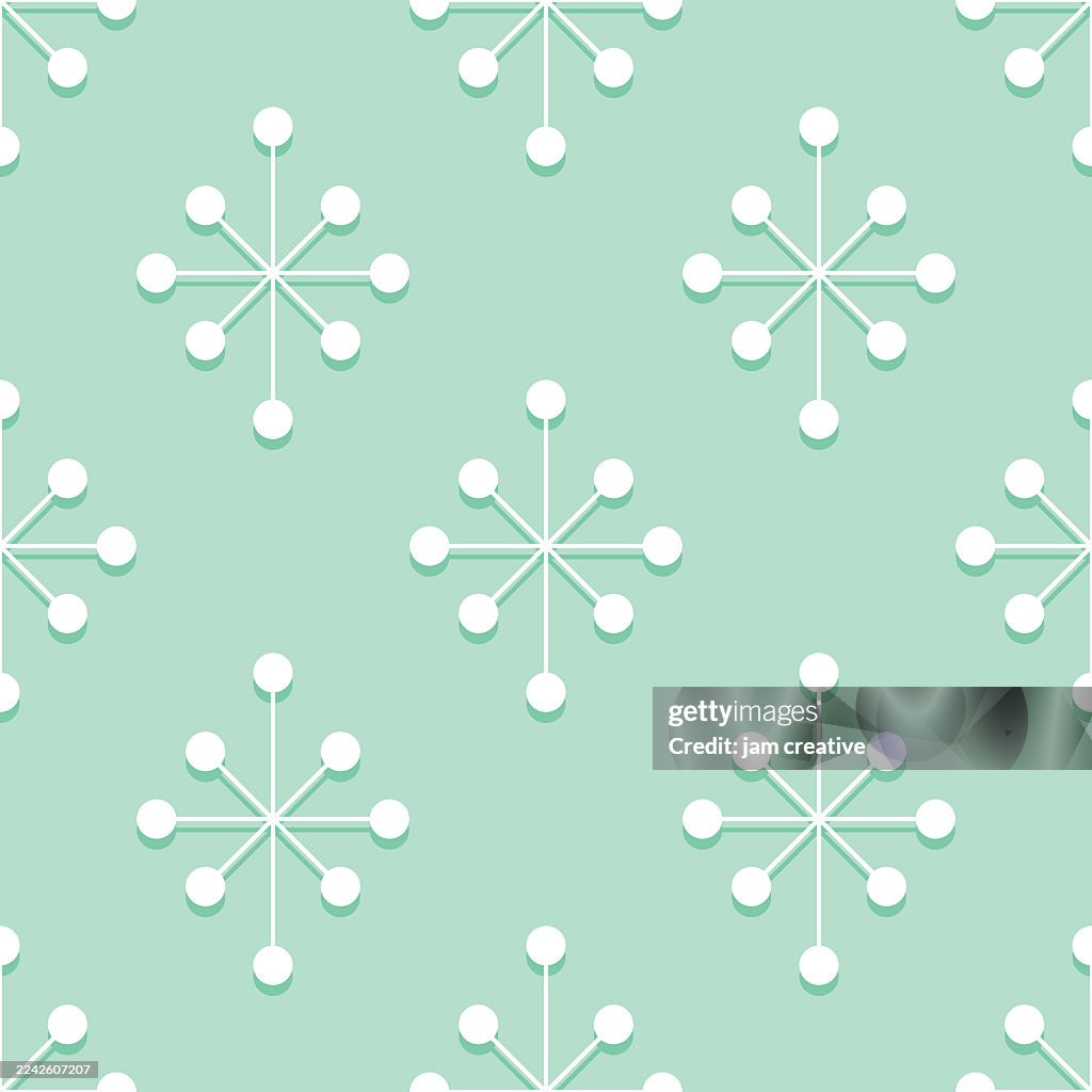 Minty Snowburst Pattern, seamless
