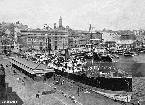 circular quay, sydney - sydney shopping stock illustrations