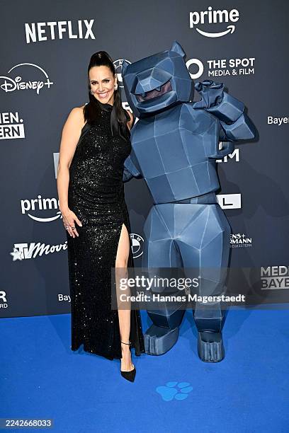 Esther Sedlaczek attends the Blauer Panther TV & Streaming Awards at BMW Welt on October 22, 2025 in Munich, Germany.
