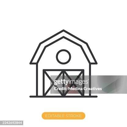 Barn icon. Editable stroke thin line icon Barn icon. Editable stroke thin line icon