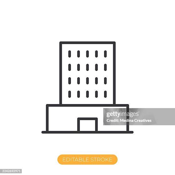 building icon. editable stroke thin line icon - observatory stock illustrations