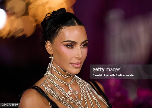 Kim Kardashian attends the "All's Fair" London Premiere at Odeon Luxe Leicester Square on October 22, 2025 in London, England.