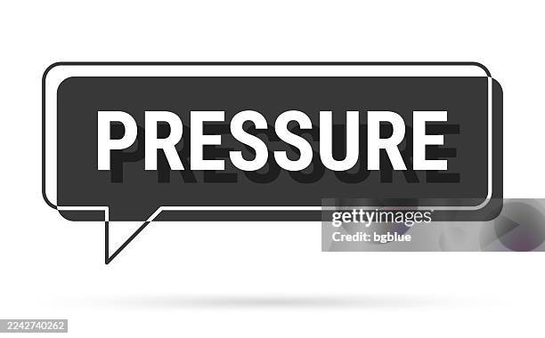 pressure - 3d black speech bubble on white background - manometer stock illustrations