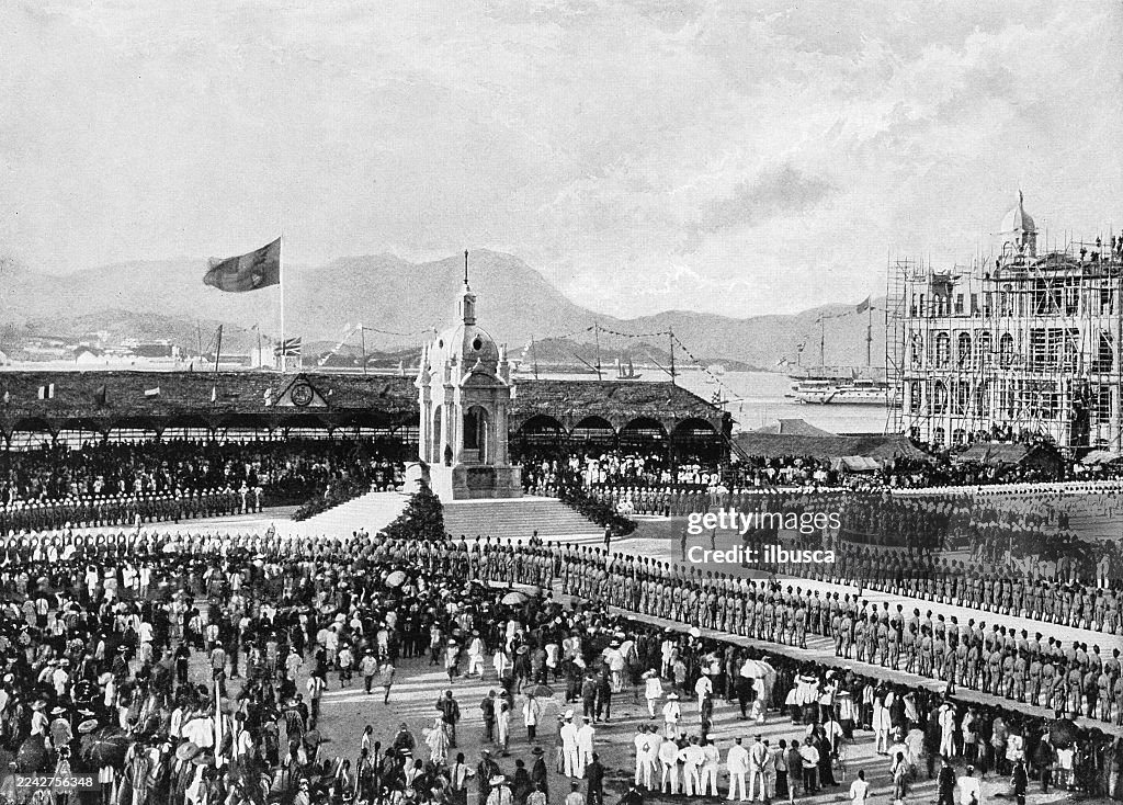Inaugurating the Queen's Statue, Hong Kong, May, 1896