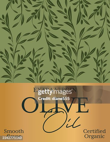 Elegant Olive Oil Label Template With Olive Branches Elegant Olive Oil Label Template With Olive Branches